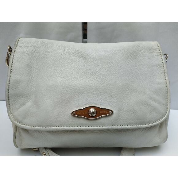 Elliot Lucca Off-White Leather Chain Strap Small Shoulder Bag - Picture 13 of 14